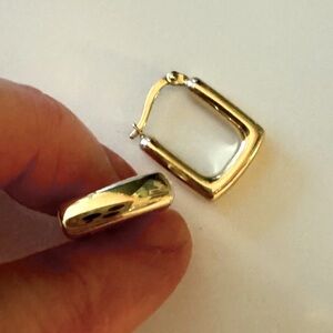 Solid 14k square hoops